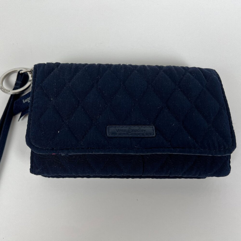 Vera Bradley Wristlet Wallet All ;Navy Quilted Fabric